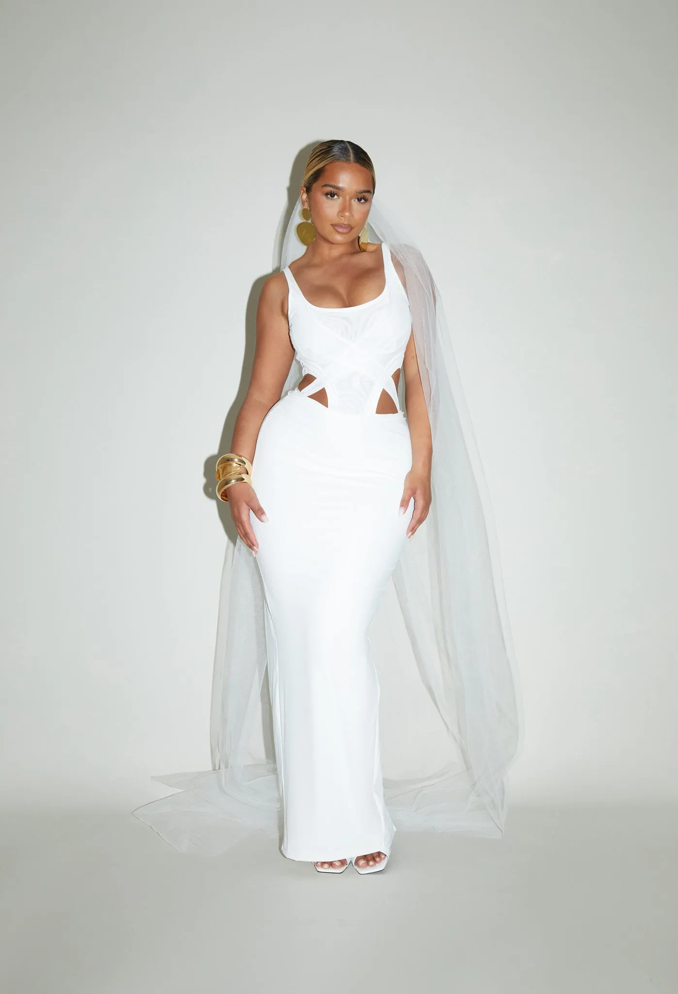 Corset Cut Out Maxi - Yatch White