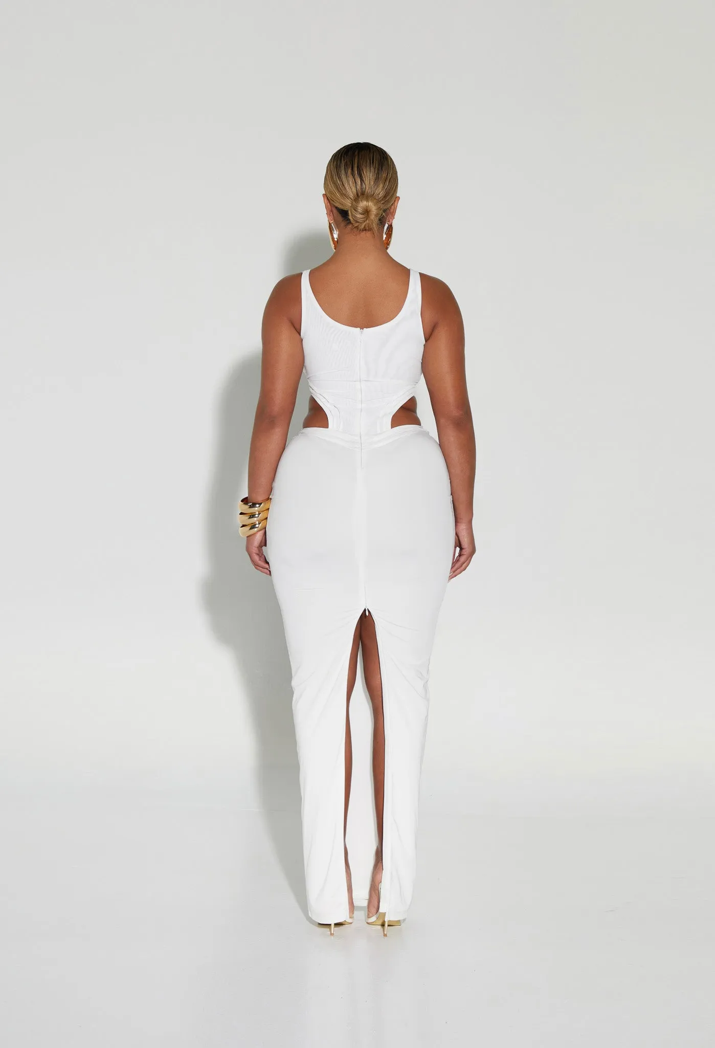 Corset Cut Out Maxi - Yatch White