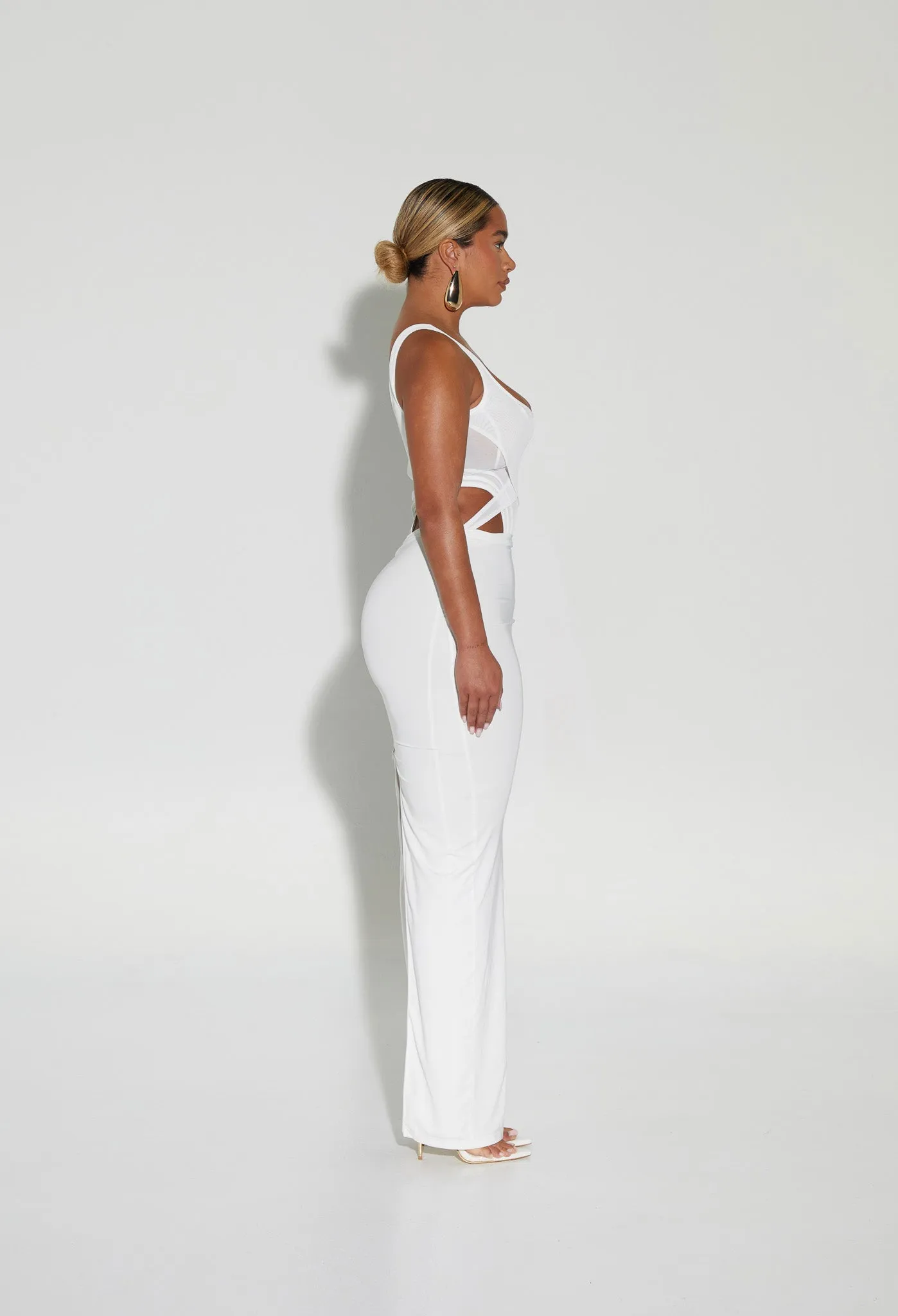 Corset Cut Out Maxi - Yatch White