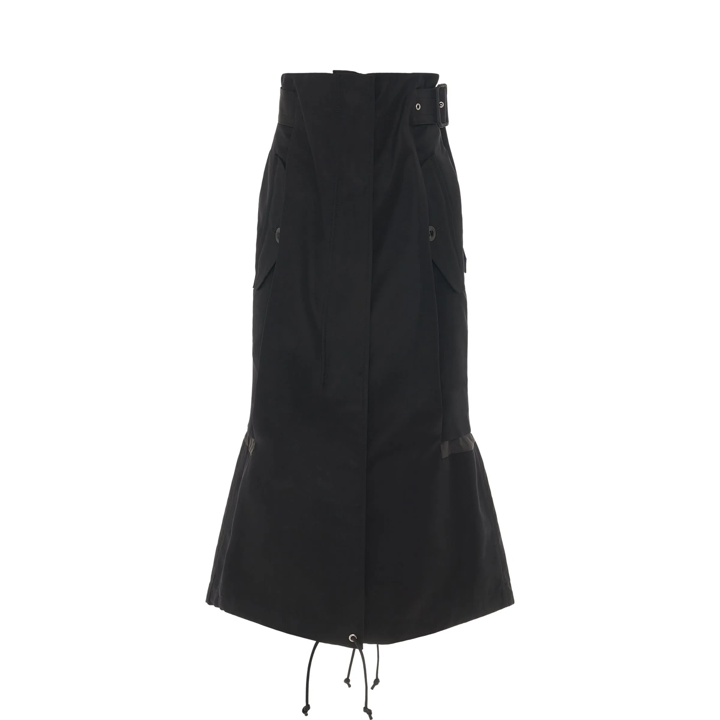 Cotton Gabardine Mix Skirt in Black