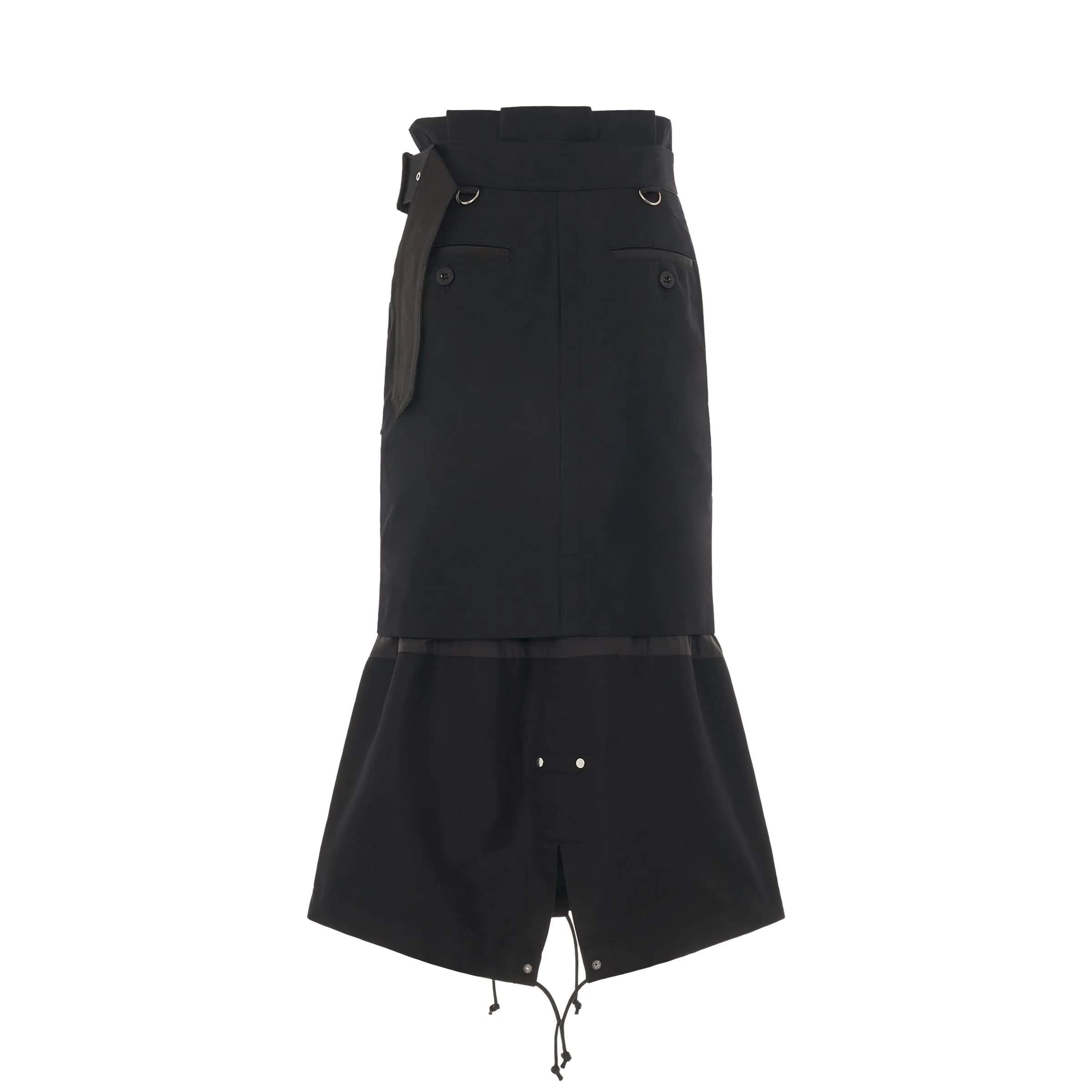 Cotton Gabardine Mix Skirt in Black