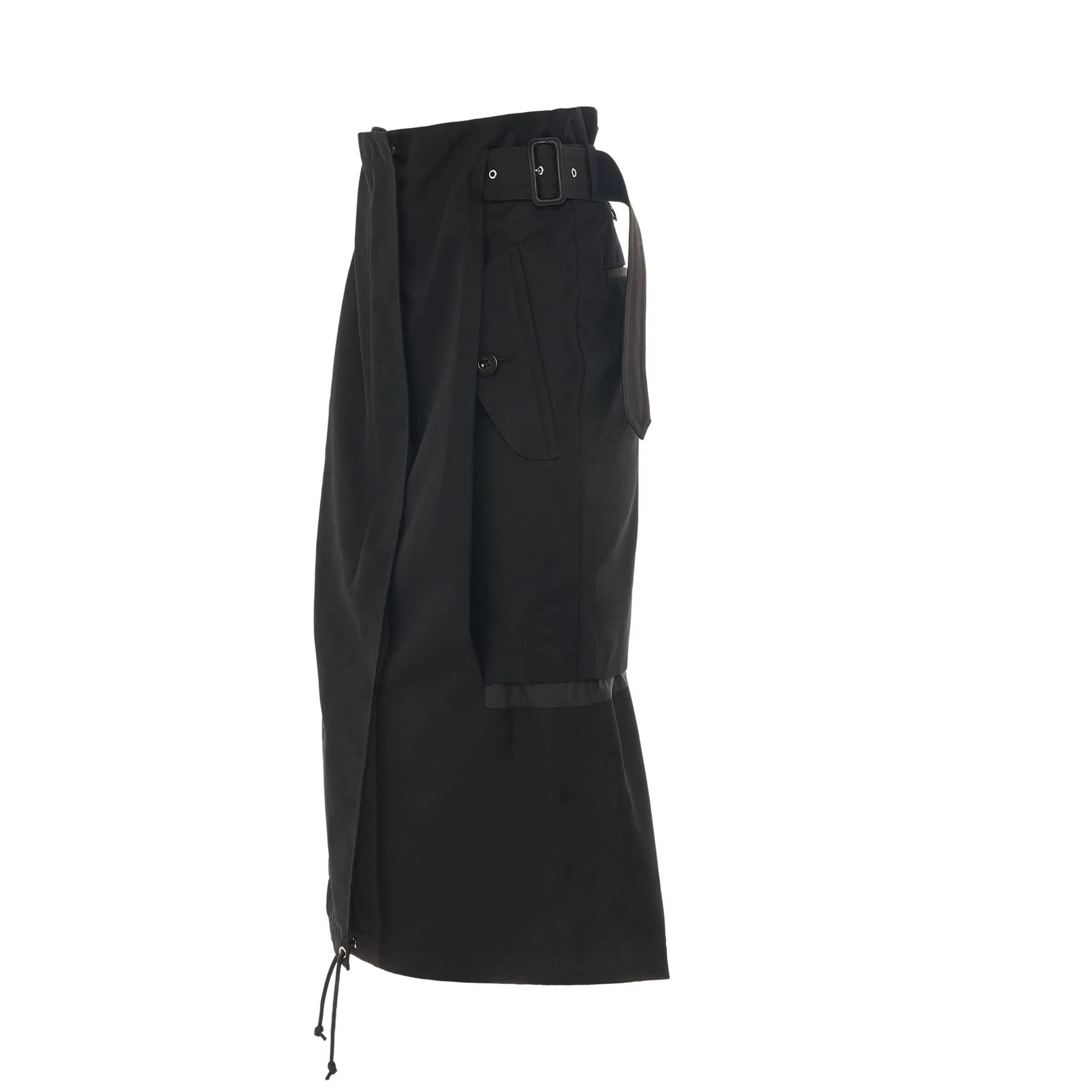 Cotton Gabardine Mix Skirt in Black