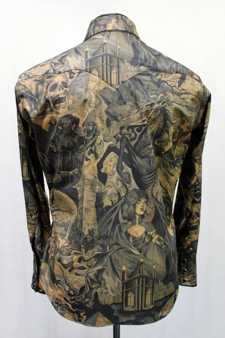 COWBOY SHIRT - HELLFIRE PRINT ANTIQUE