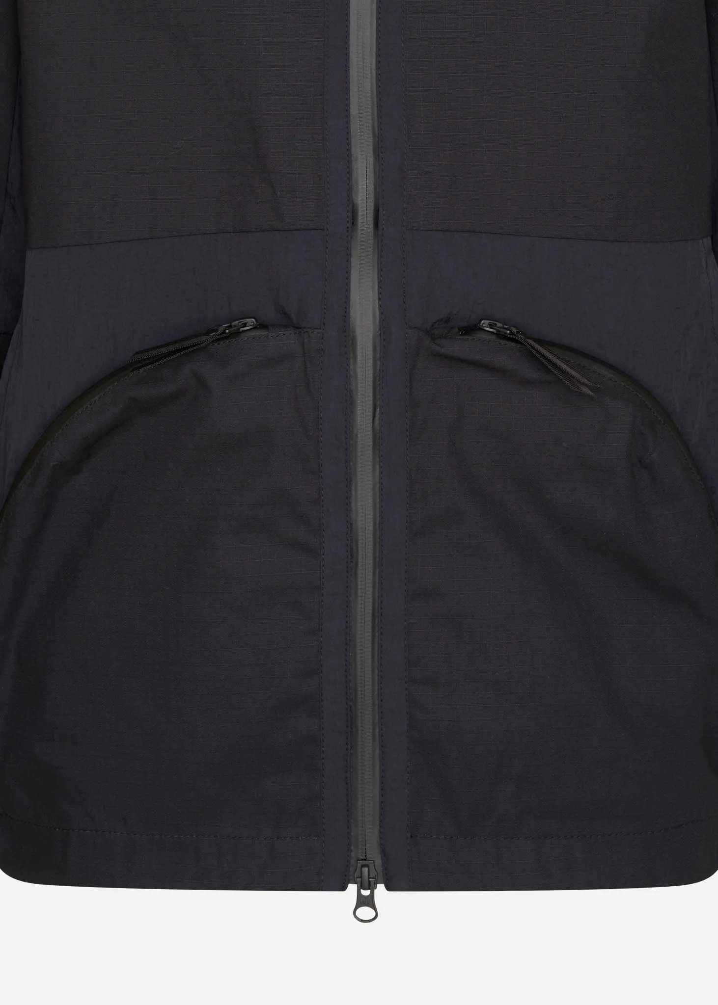 CR hooded parka - jet black