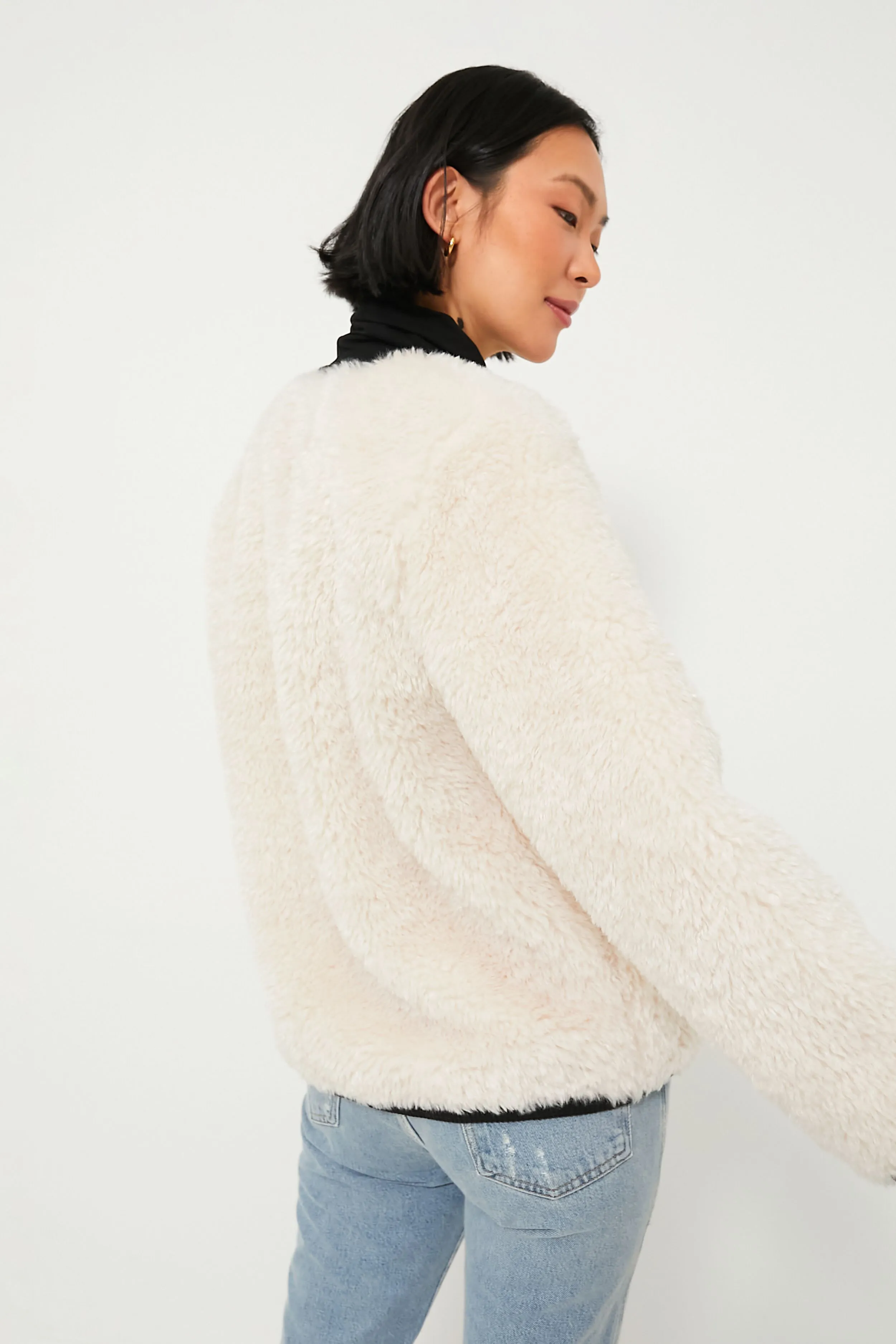 Cream Harper Faux Fur Crochet Parka