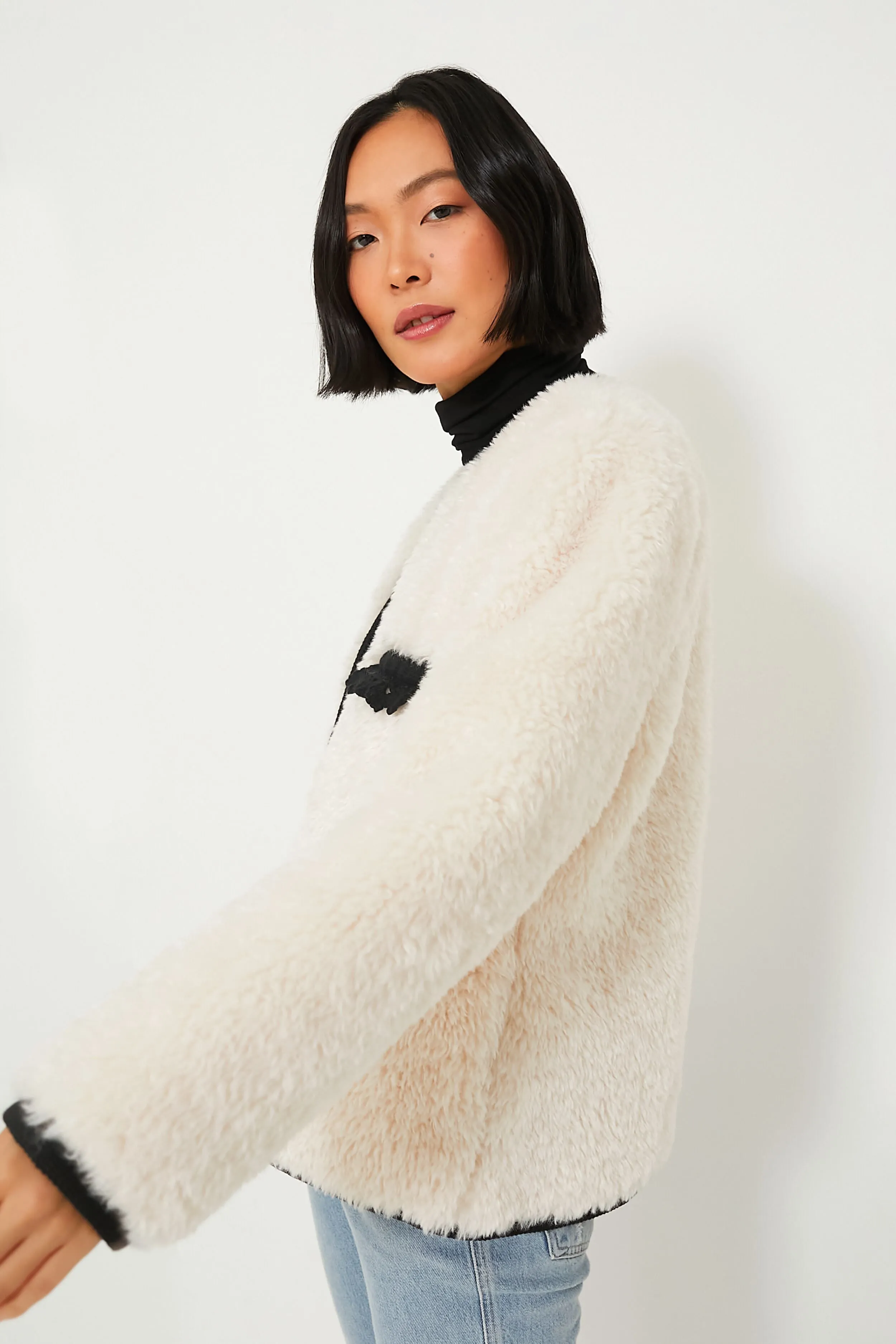 Cream Harper Faux Fur Crochet Parka