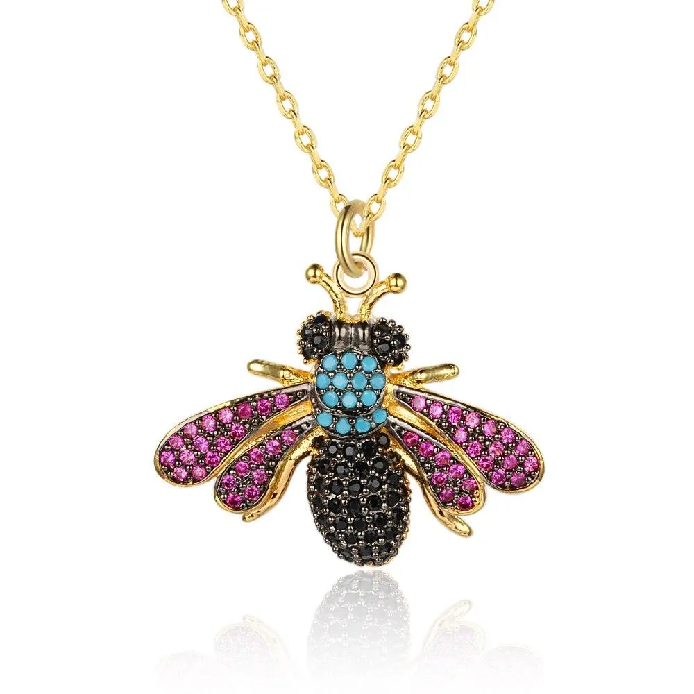 Crystal Vintage Bee Necklace with Pendant