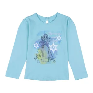 Disney Frozen Full Sleeve Shimmer and Shine Glitter Print with Back Keyhole