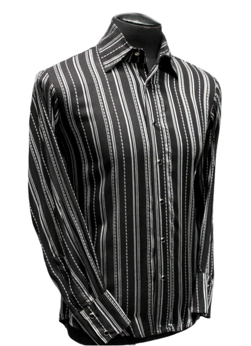 DRESSED TO ILL Shirt- Pinstripe Rayon Gabardine