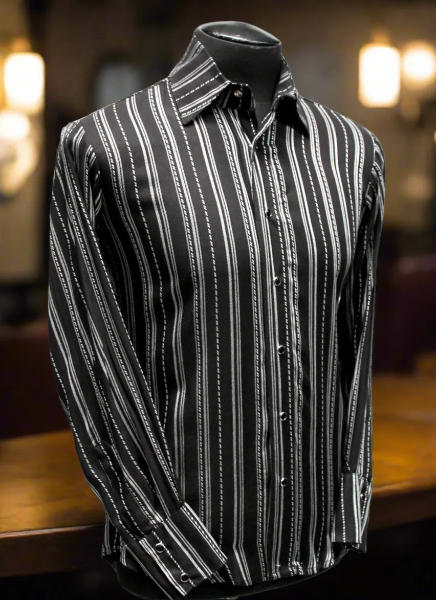 DRESSED TO ILL Shirt- Pinstripe Rayon Gabardine