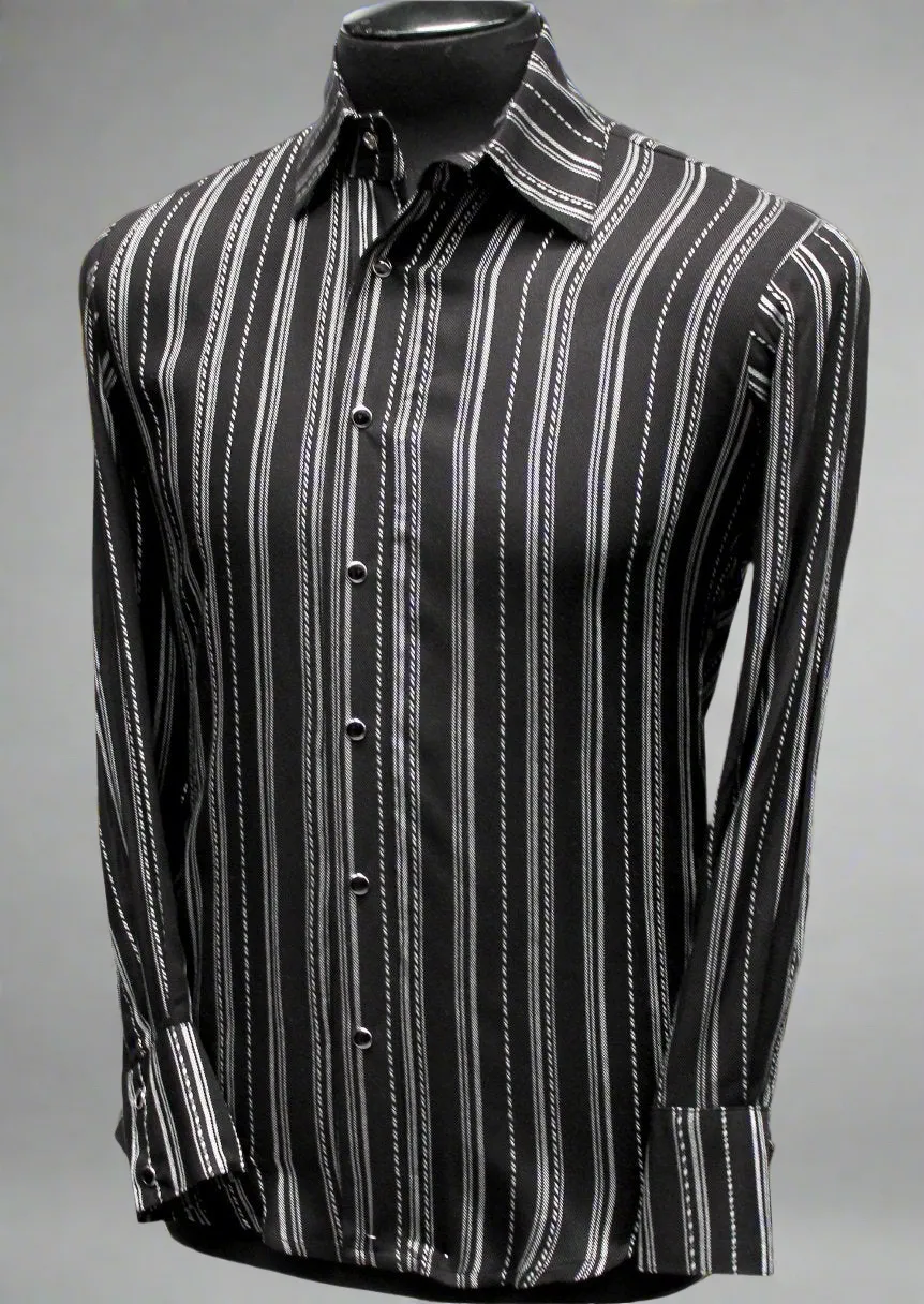 DRESSED TO ILL Shirt- Pinstripe Rayon Gabardine