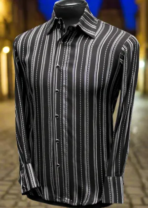 DRESSED TO ILL Shirt- Pinstripe Rayon Gabardine