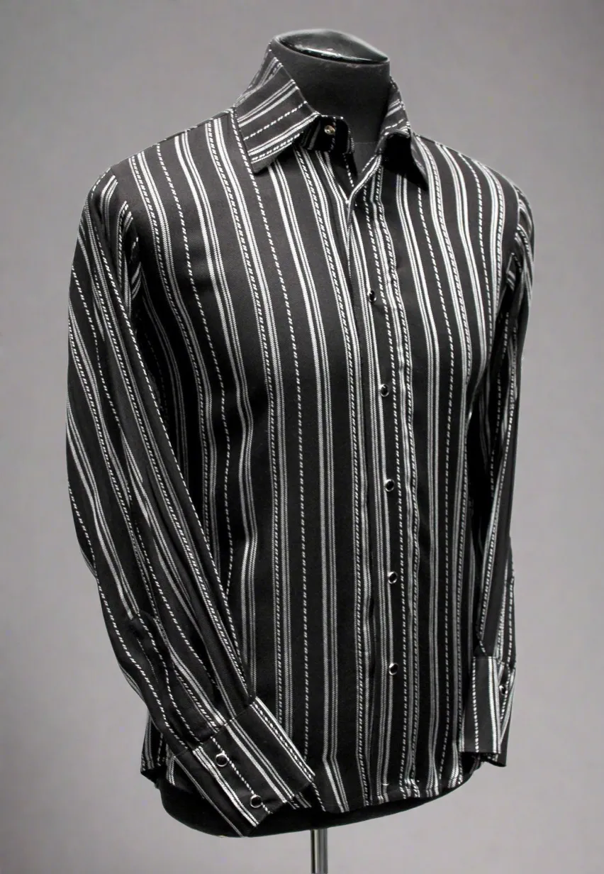 DRESSED TO ILL Shirt- Pinstripe Rayon Gabardine