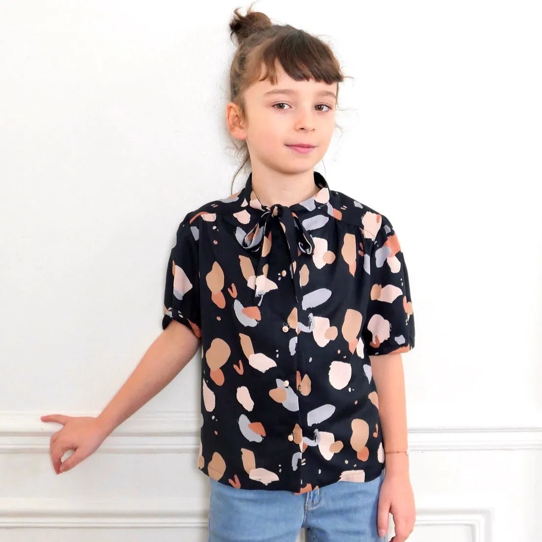 Duo for woman and kid ALEX blouse or dress - paper sewing pattern