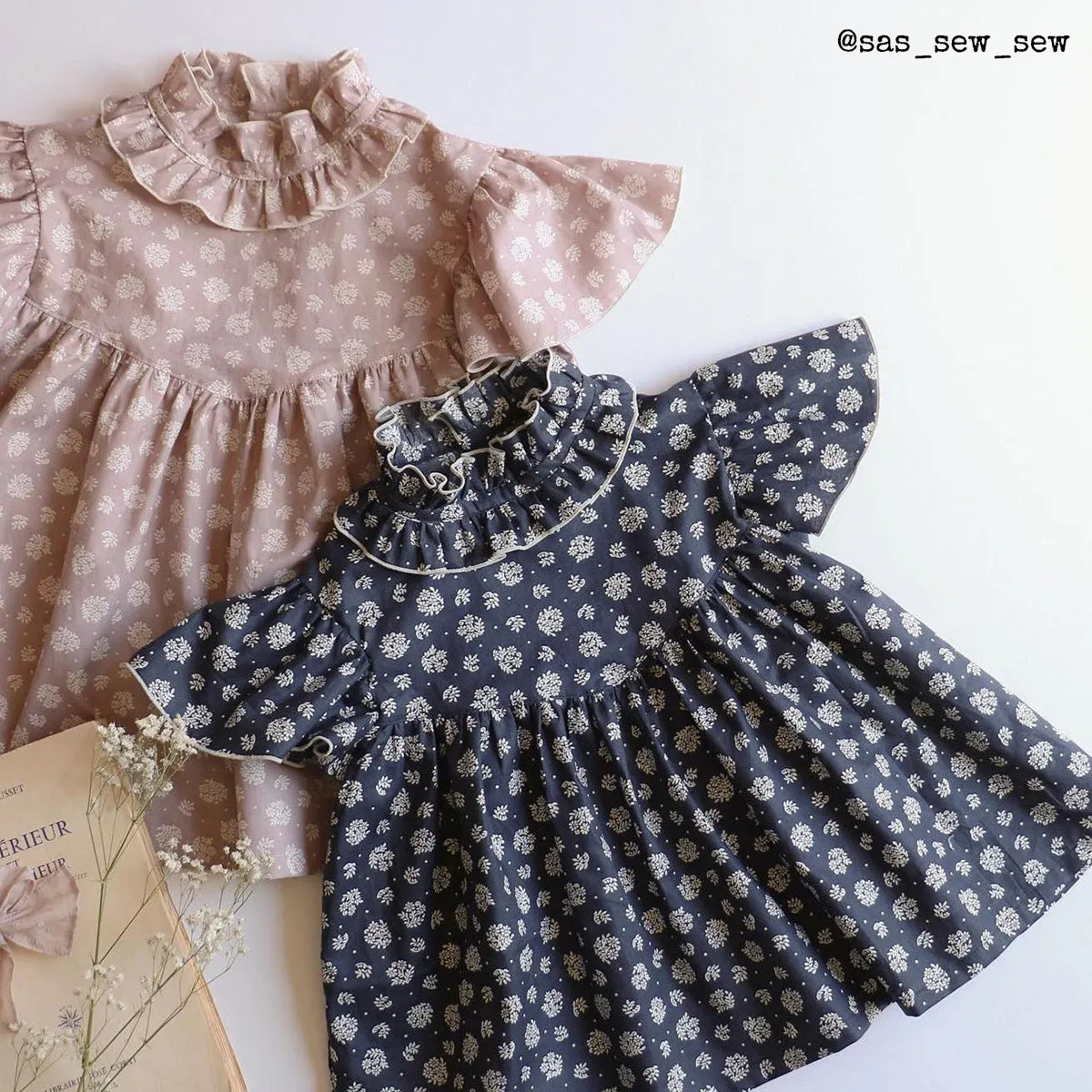 Duo for woman and kid LOUISE blouse and dress - Paper Sewing Pattern