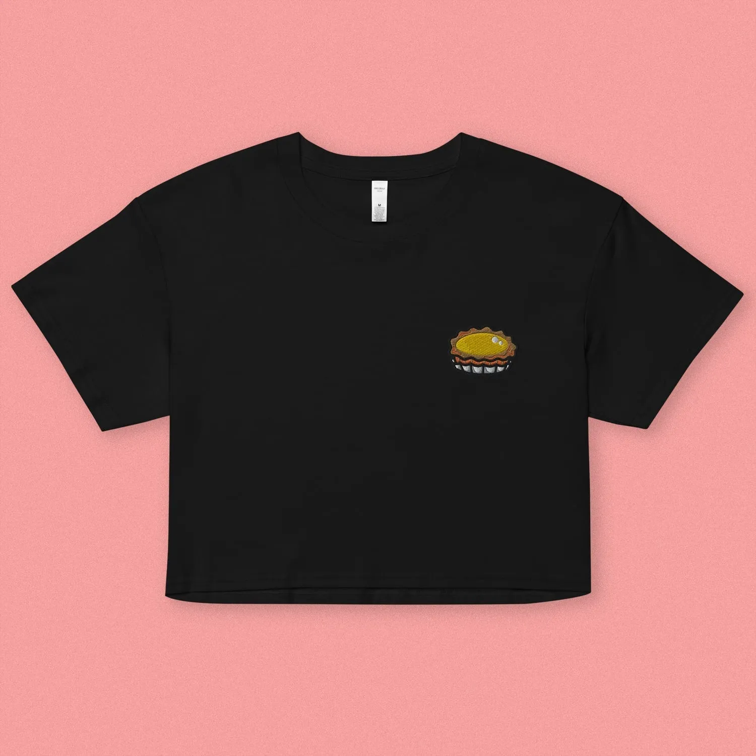 Egg Tart Embroidered Crop T-Shirt