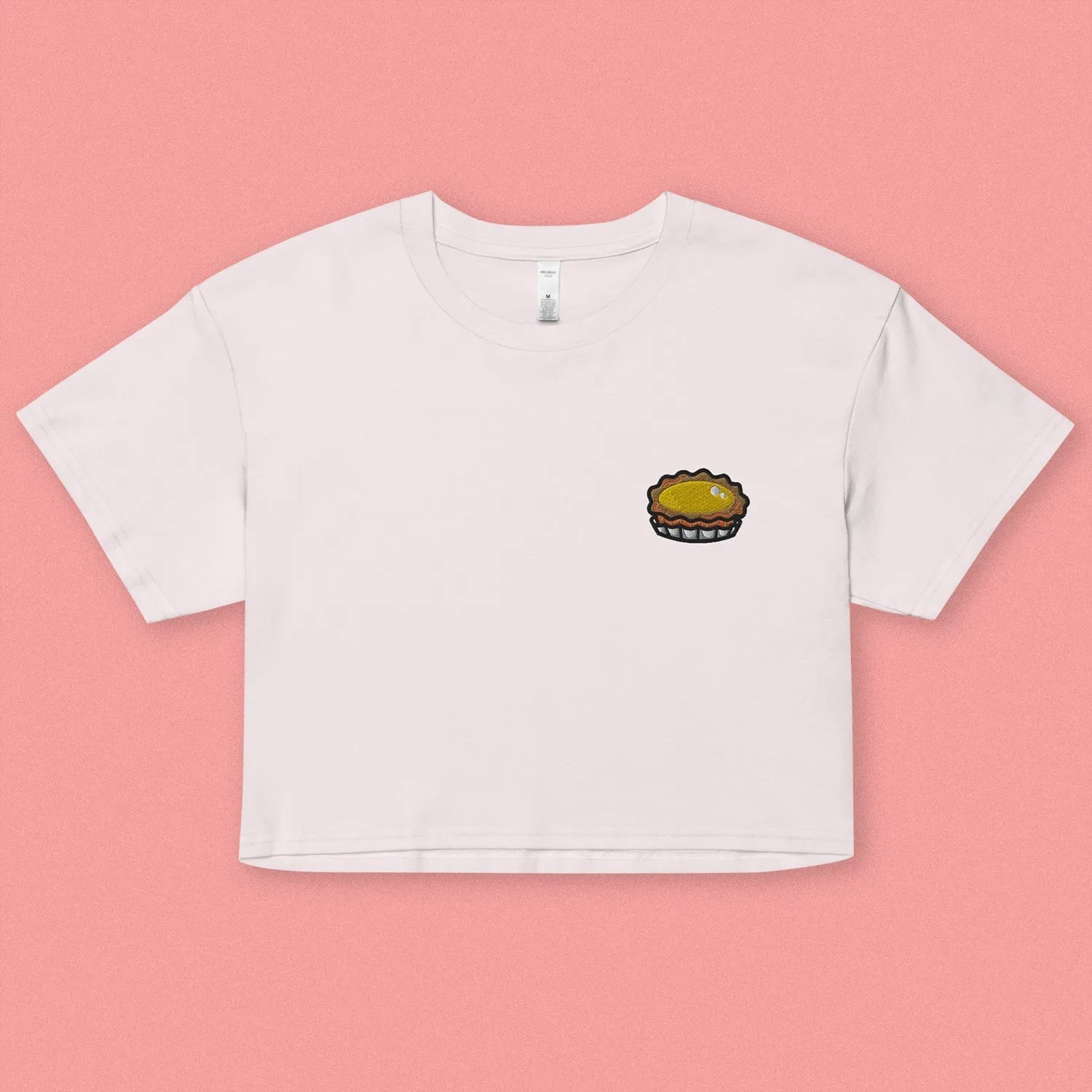 Egg Tart Embroidered Crop T-Shirt