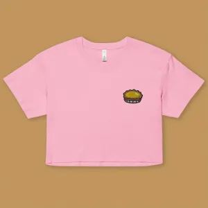 Egg Tart Embroidered Crop T-Shirt