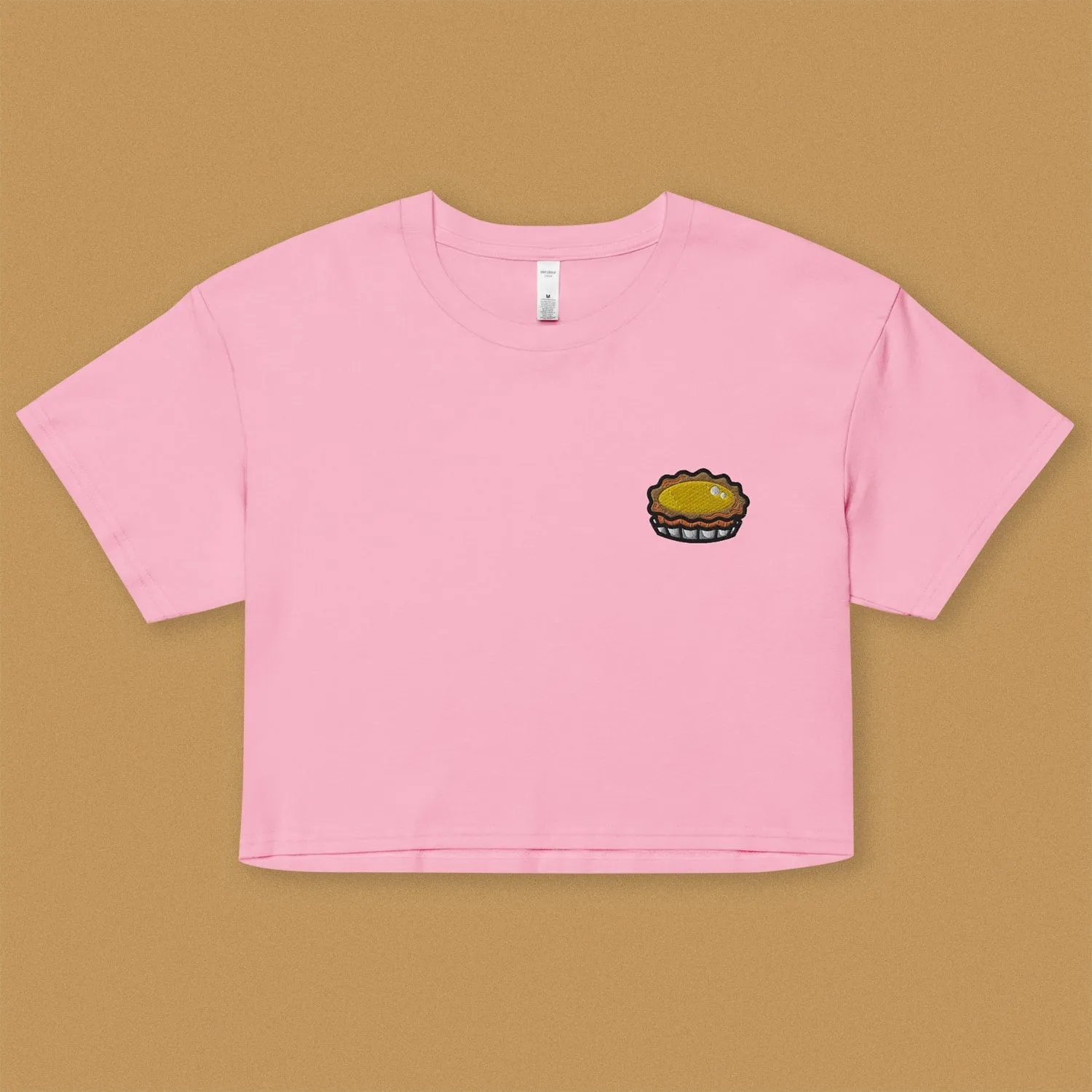 Egg Tart Embroidered Crop T-Shirt