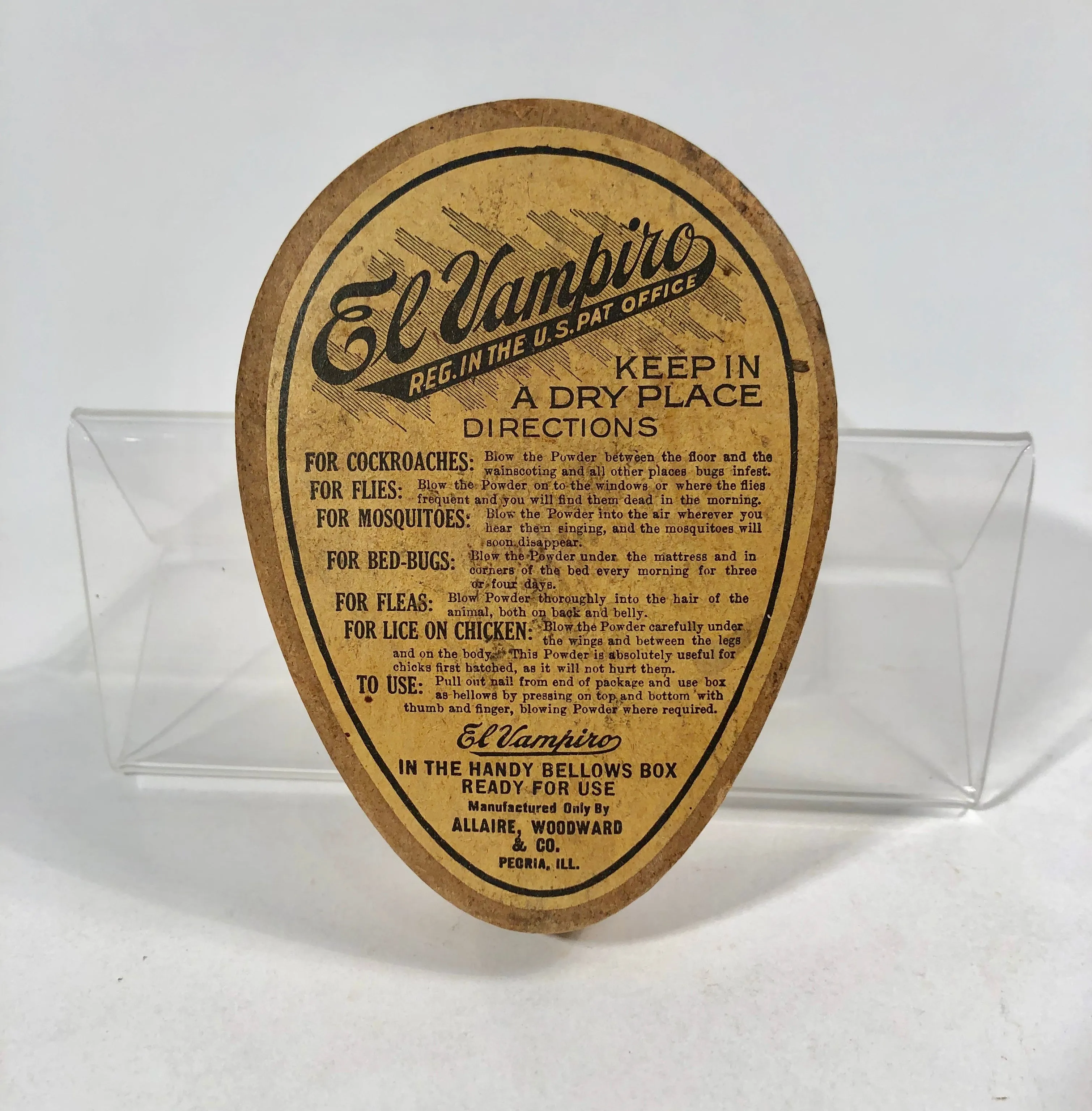 EL VAMPIRO Pest, Bug Powder Package with Original Powder || Peoria, Ill.