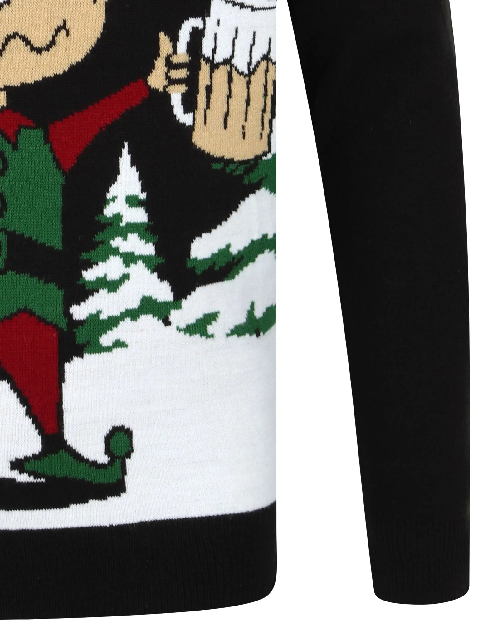 Elfed Up Novelty Christmas Jumper in Jet Black - Merry Christmas