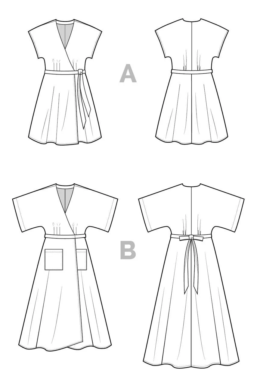 Elodie Wrap Dress Pattern by Closet Core