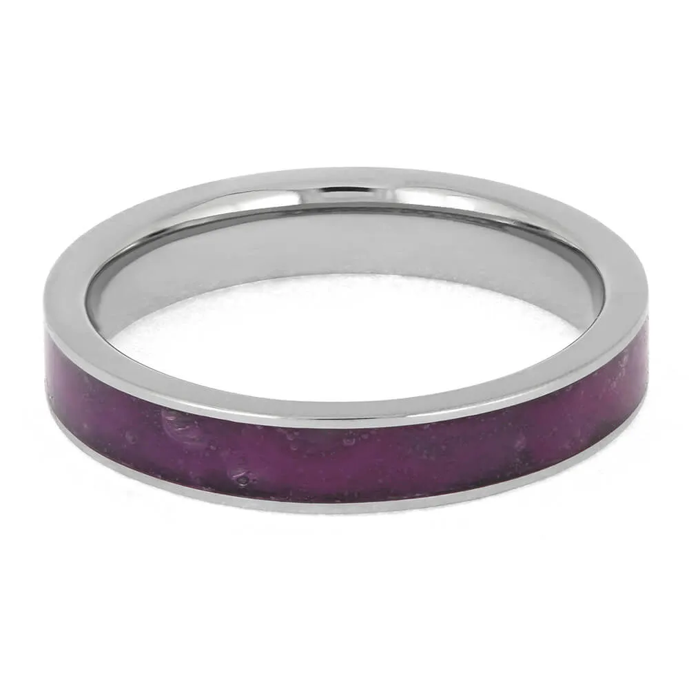 Fabric Pet Collar Memorial Ring in Titanium