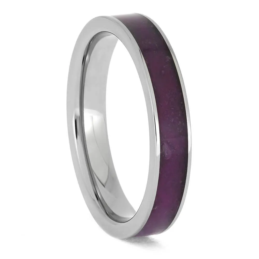 Fabric Pet Collar Memorial Ring in Titanium