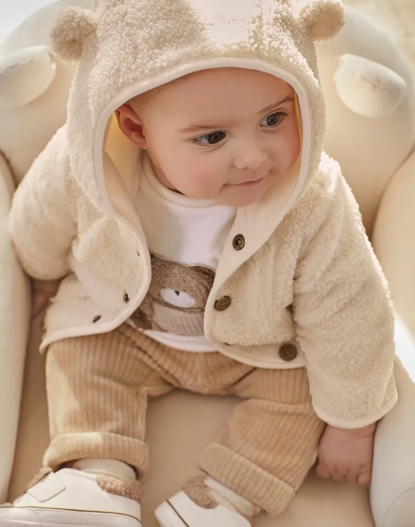 Faux Wool Baby Coat - Cotton