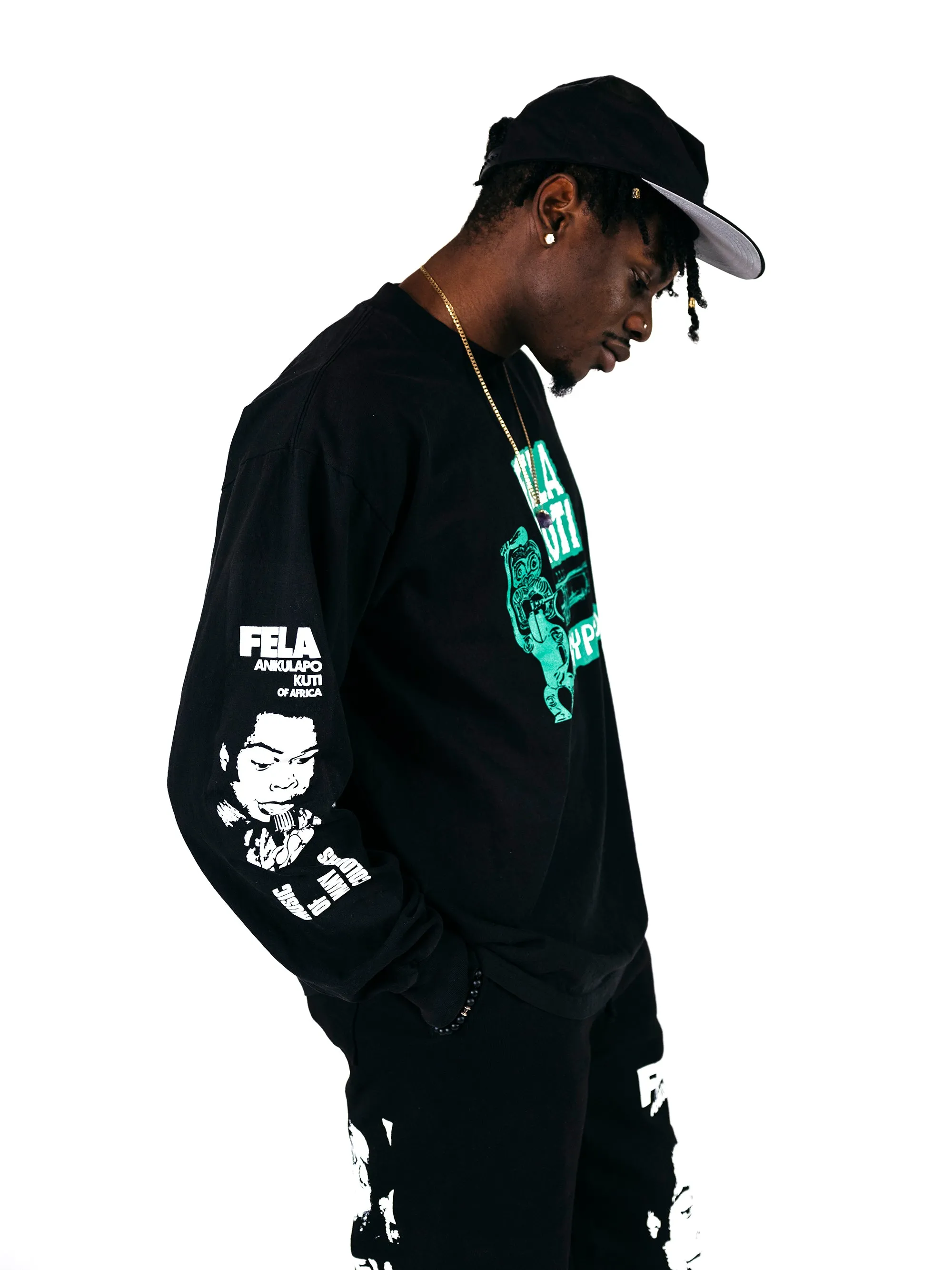 FELA KUTI - PREMIUM LONG SLEEVE SHIRT - BLACK