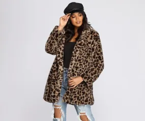 Fierce Leopard Faux Fur Jacket