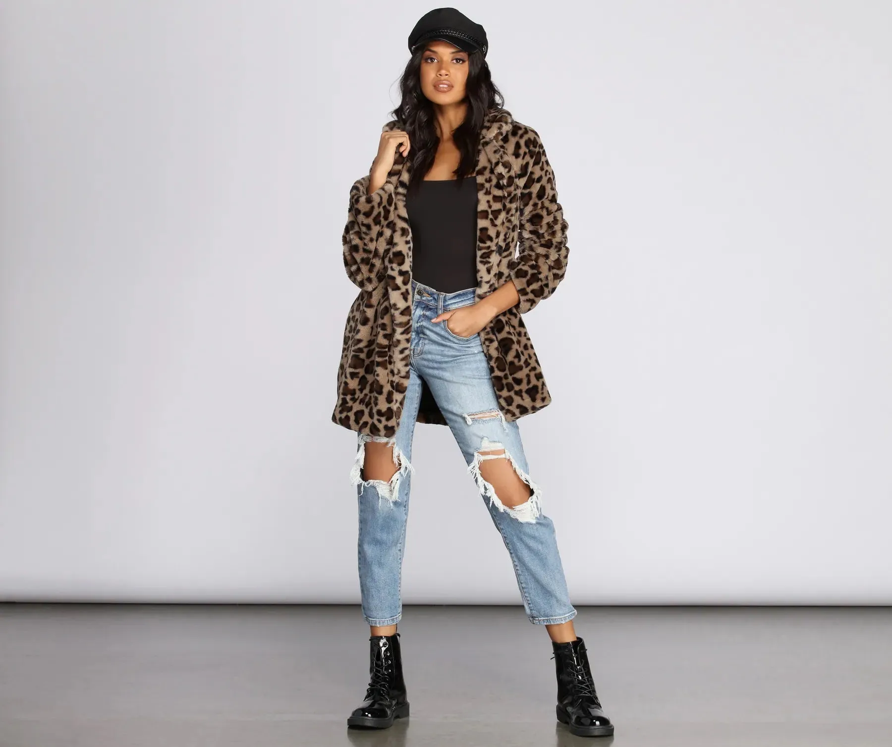 Fierce Leopard Faux Fur Jacket