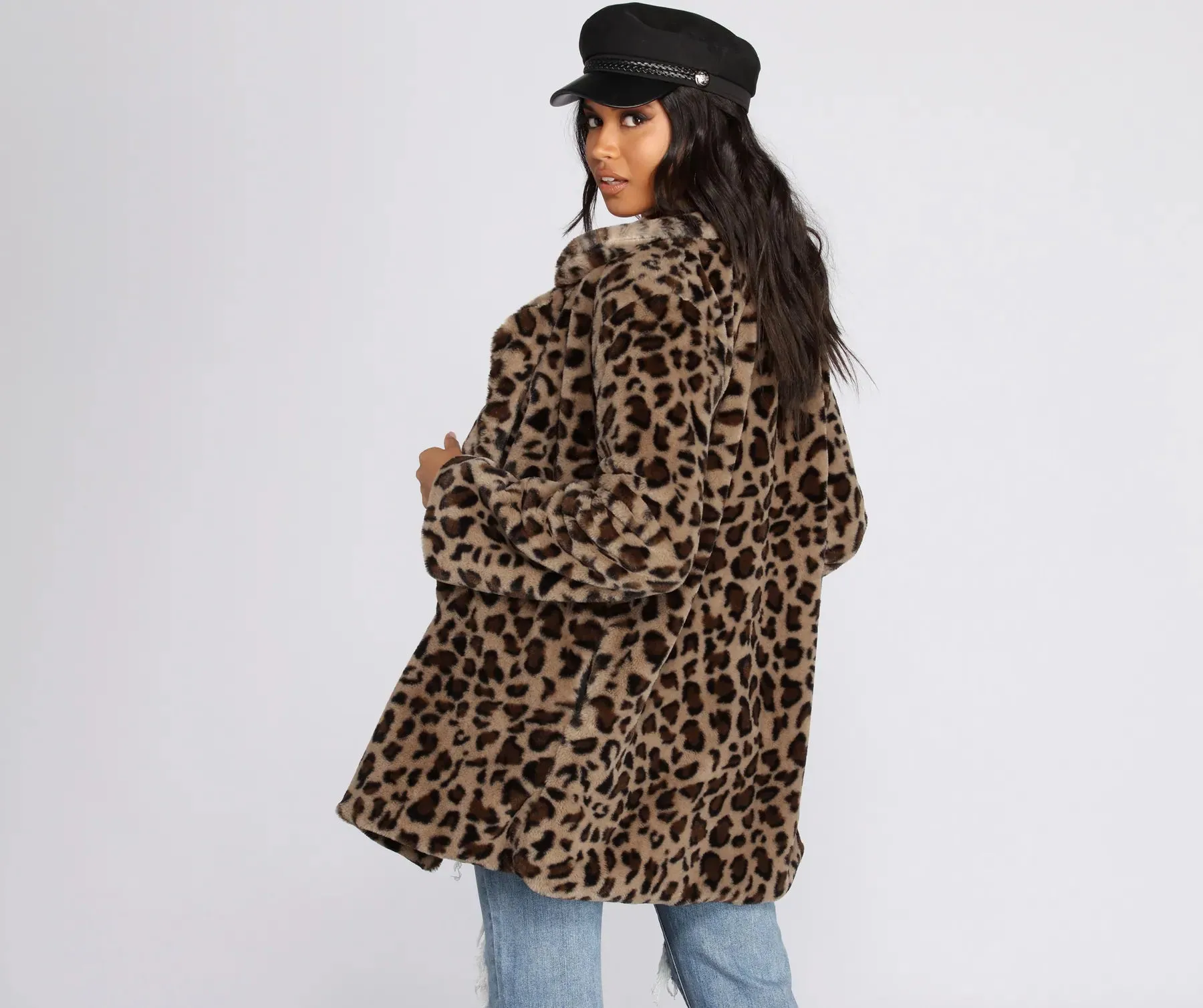 Fierce Leopard Faux Fur Jacket