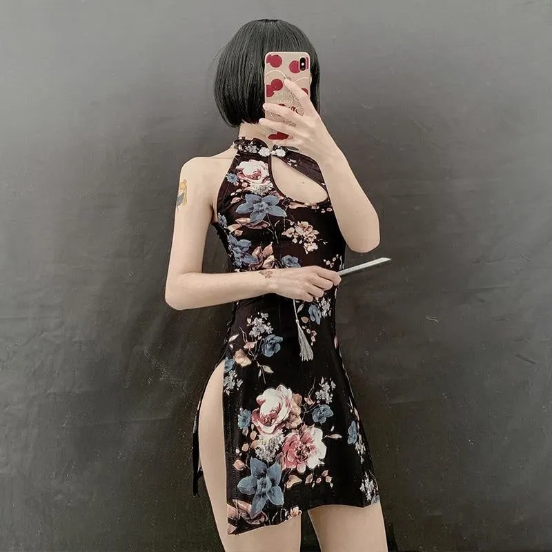 Floral Cheongsam Dress