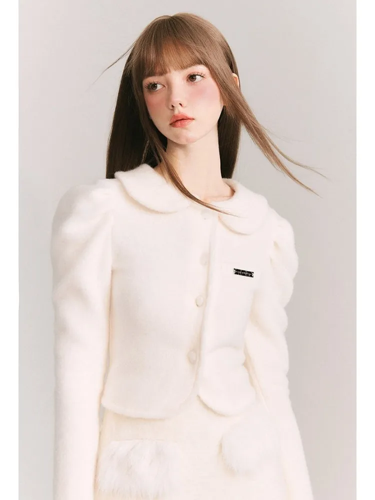 Fluffy Doll Collar Fur Cardigan Jacket【s0000003860】