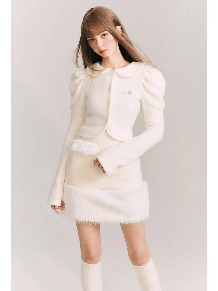 Fluffy Doll Collar Fur Cardigan Jacket【s0000003860】