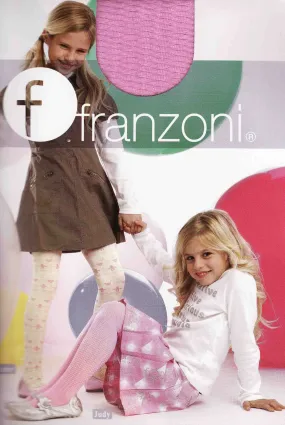 Franzoni Girls Judy Pink Opaque Pattern Tights