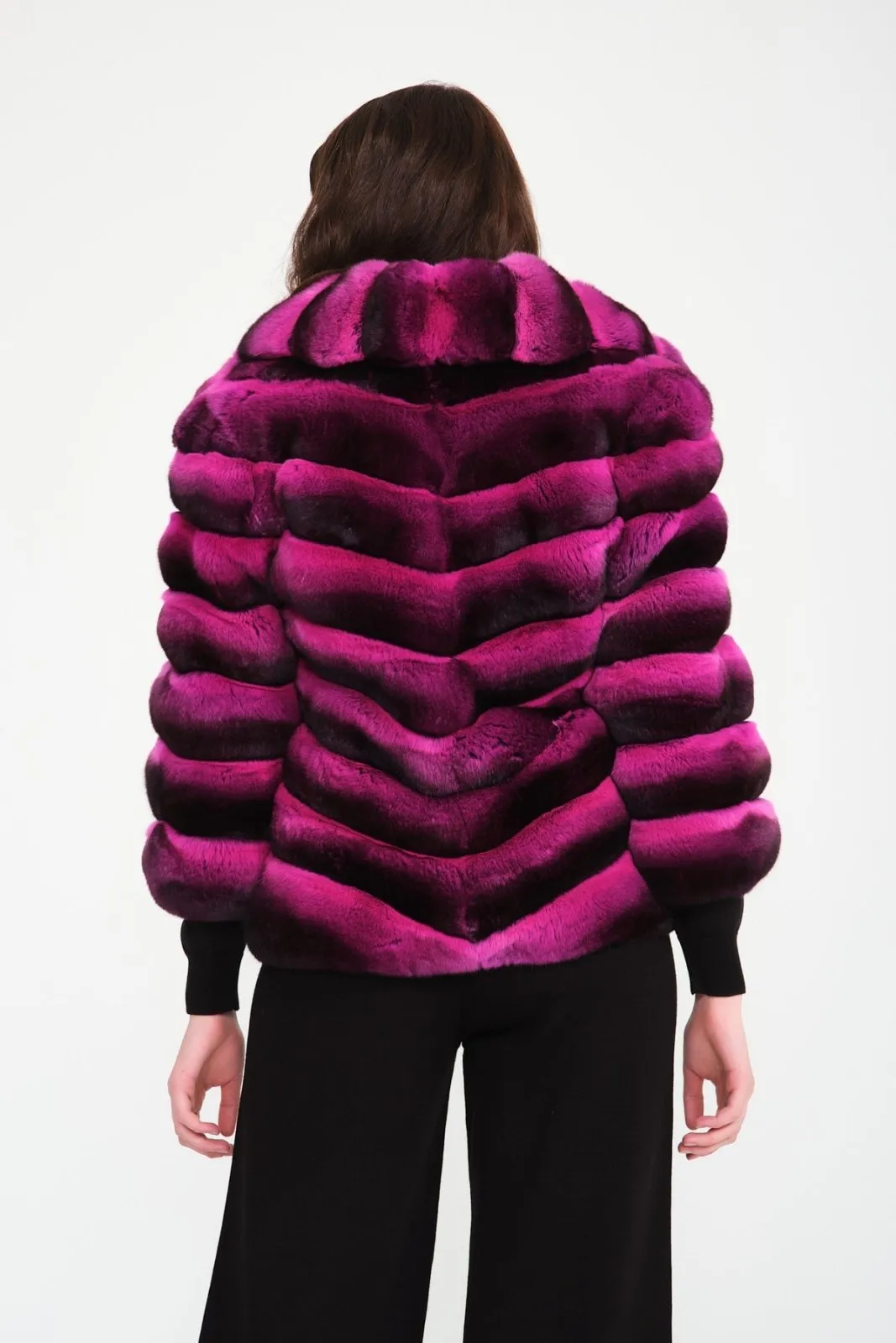 Fuchsia Chinchilla Fur Coat