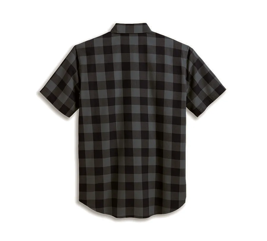 GATHERING PLAID SHIRT