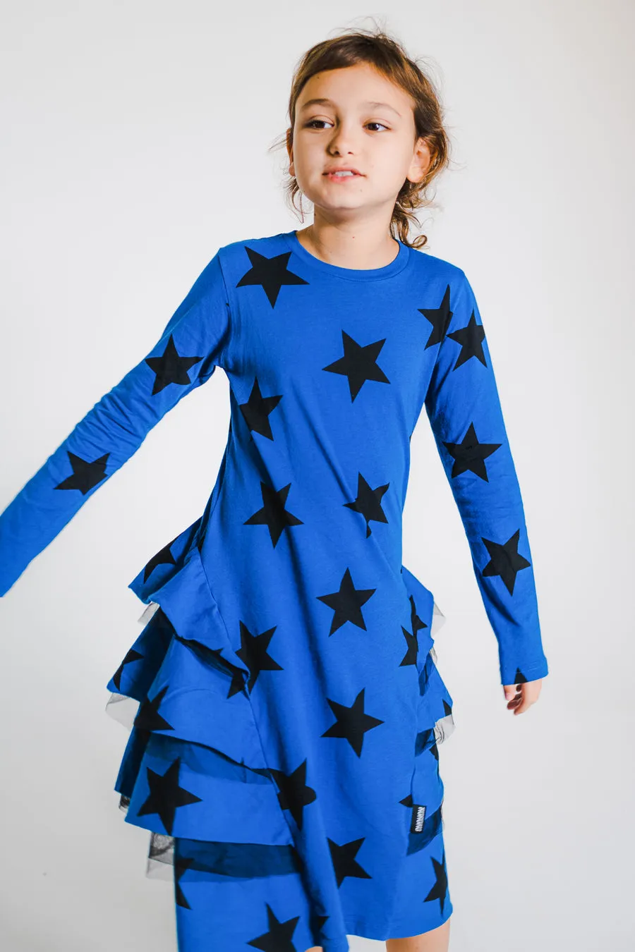 Girls Dress Nununu Star Layered - Blue