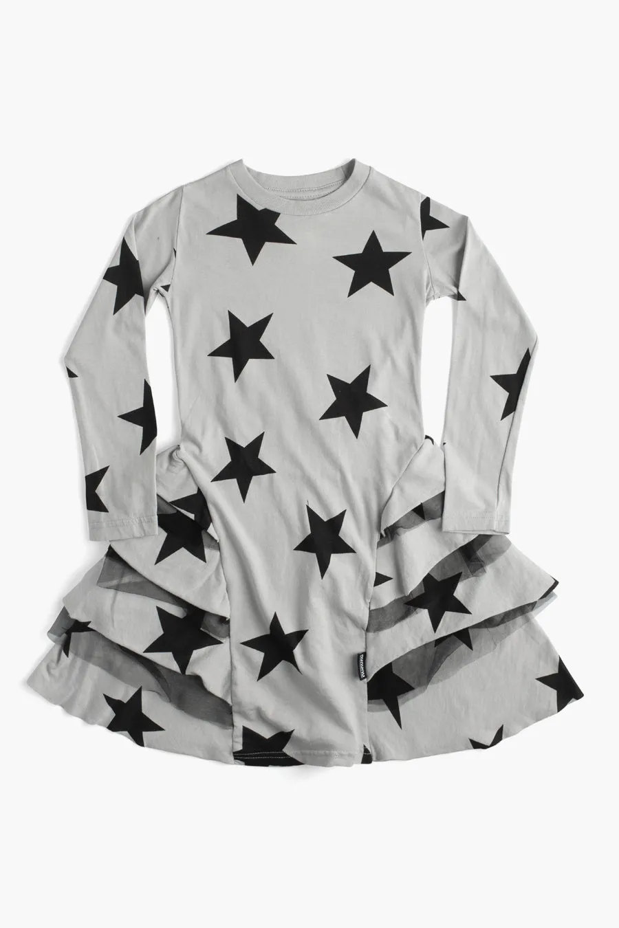 Girls Dress Nununu Star Layered - Grey