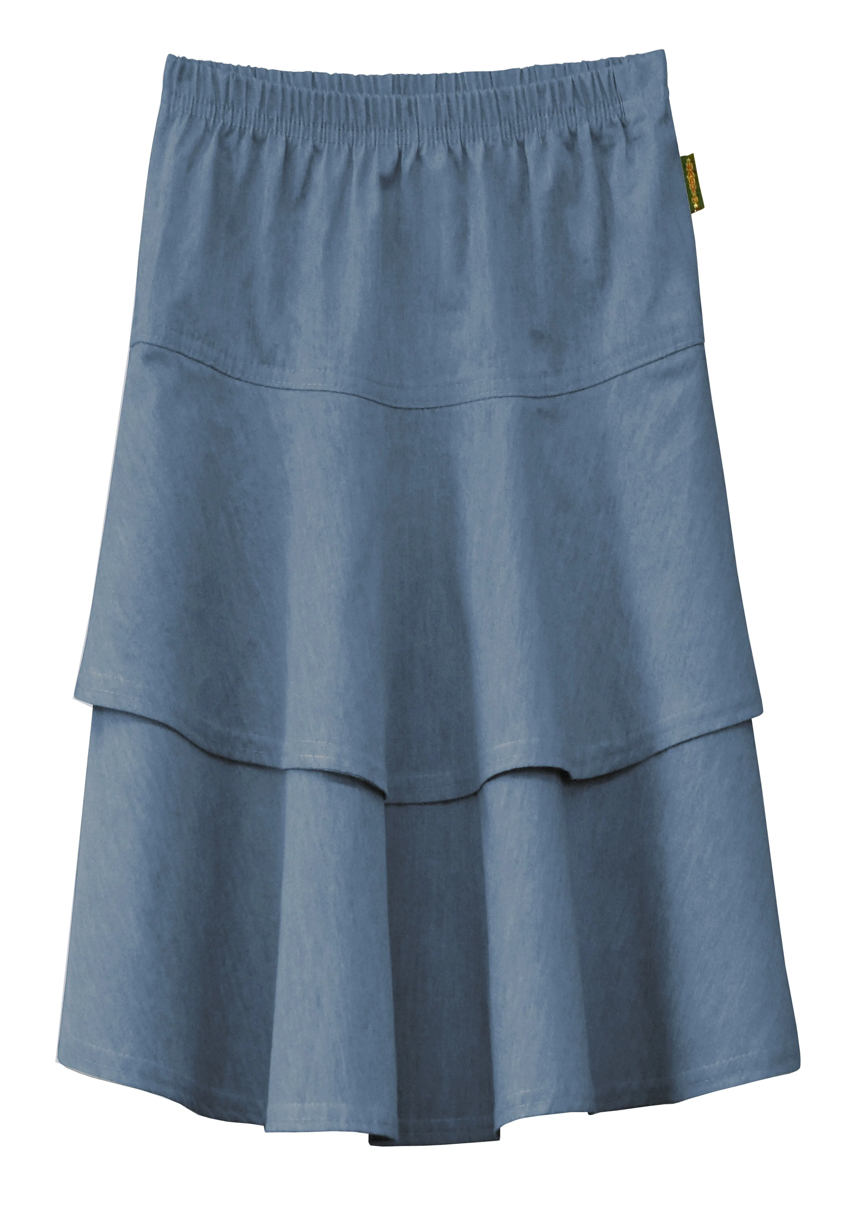 Girl's Lightweight 2 Layered Denim Knee Length Skirt