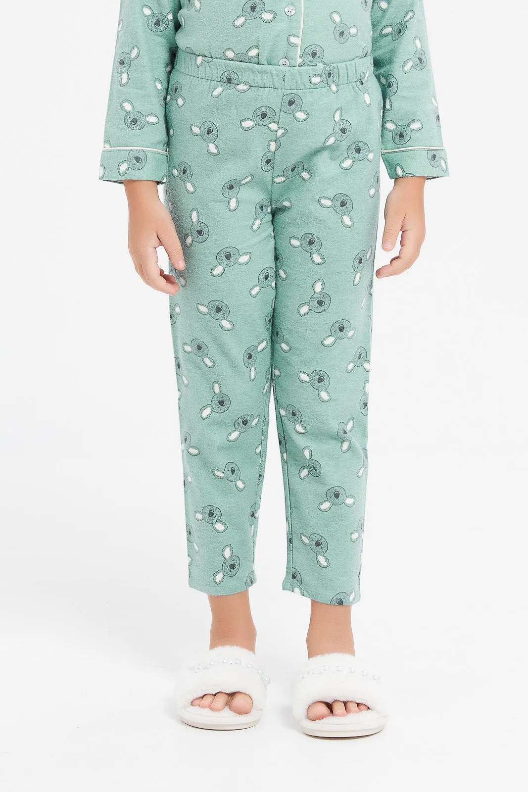 Girls Mint Koala Printed Pyjama Set (2 Piece)