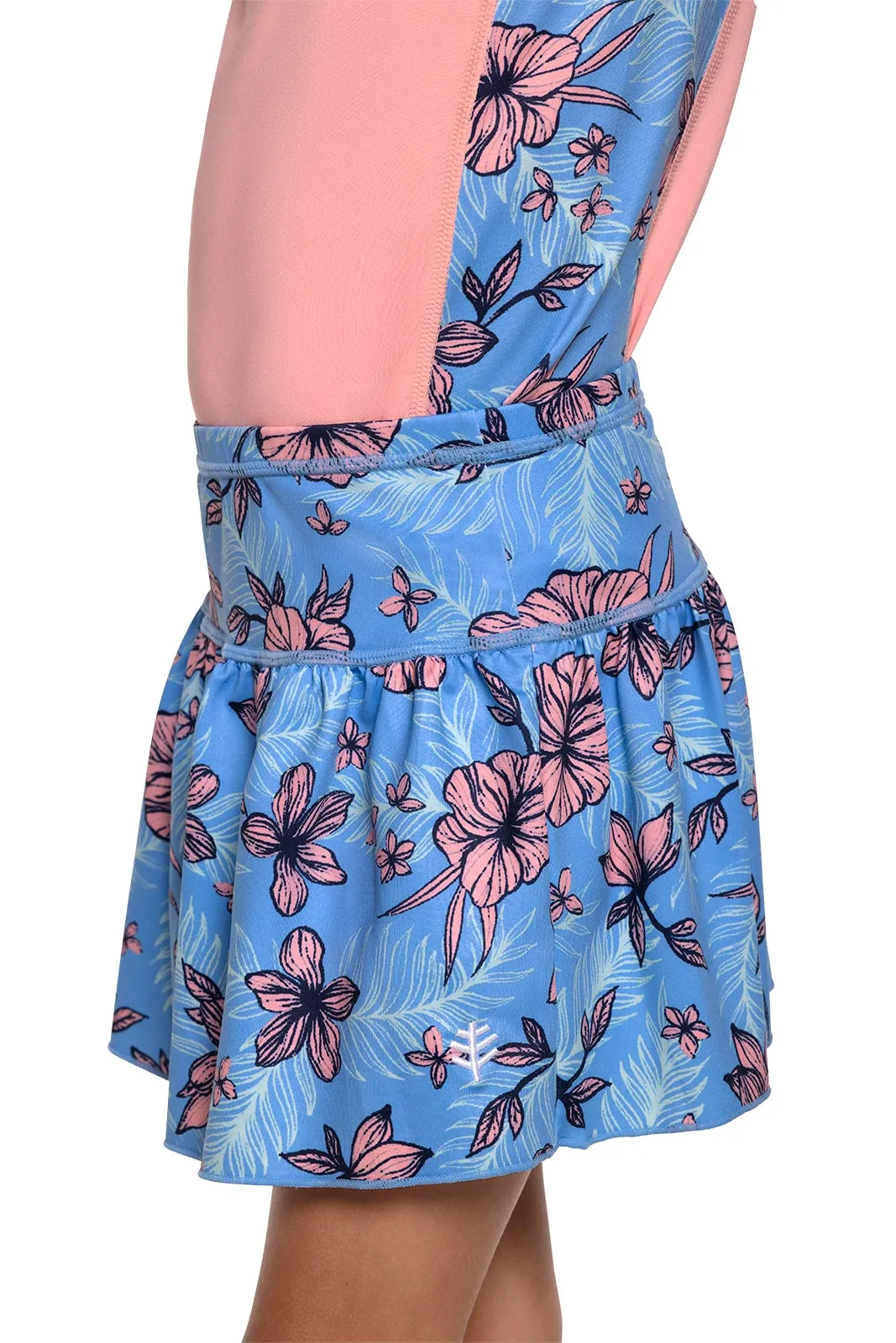 Girl's Wavecatcher Swim Skirt | Clear Sky Blue TROPICAL DAZE