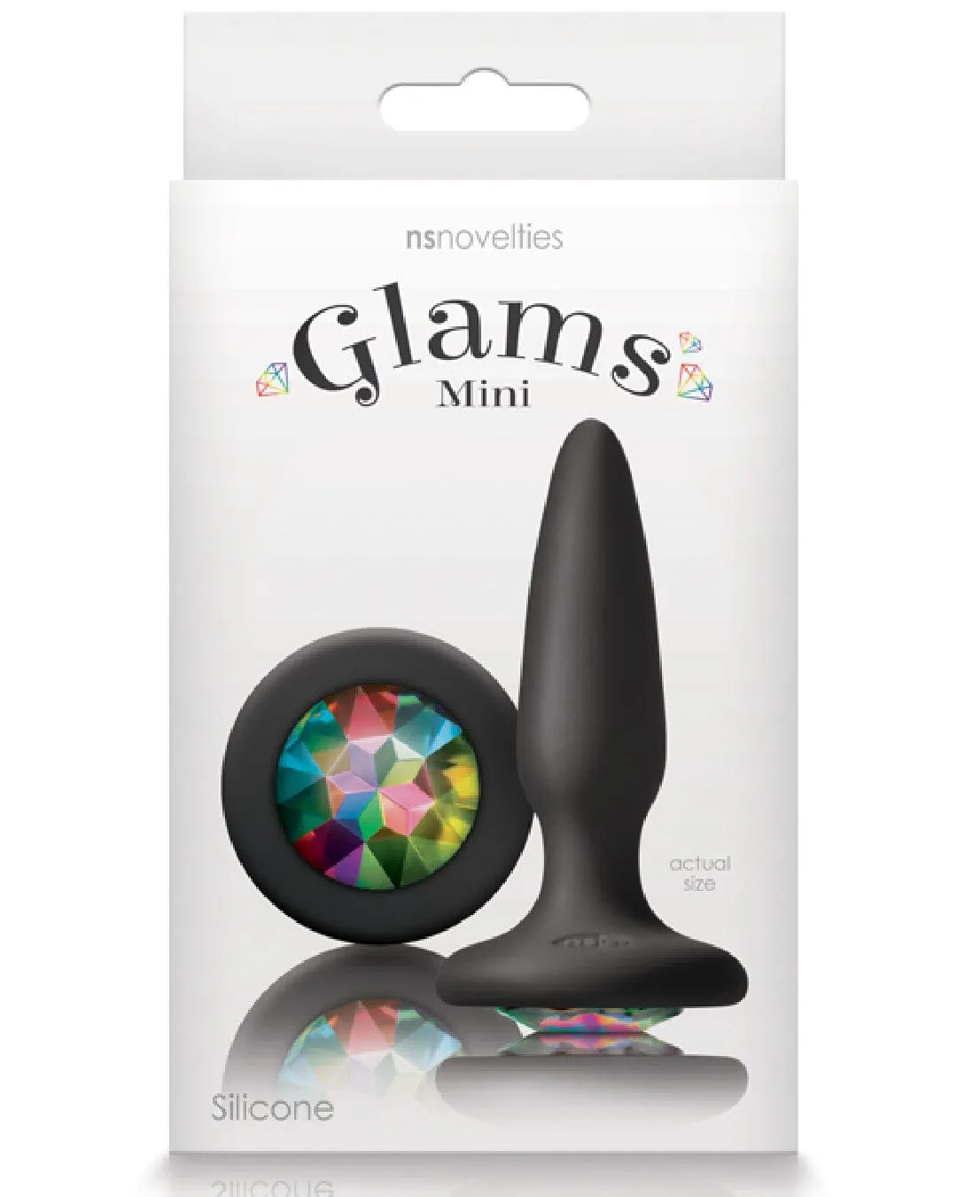 Glams Rainbow Gemstone Silicone Anal Plug - Small