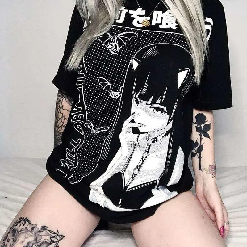 Gothic Anime Girl T-shirt