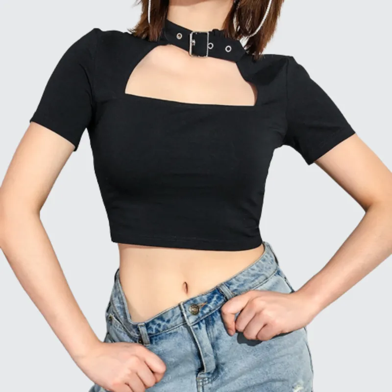 Gothic Belt Choker Top