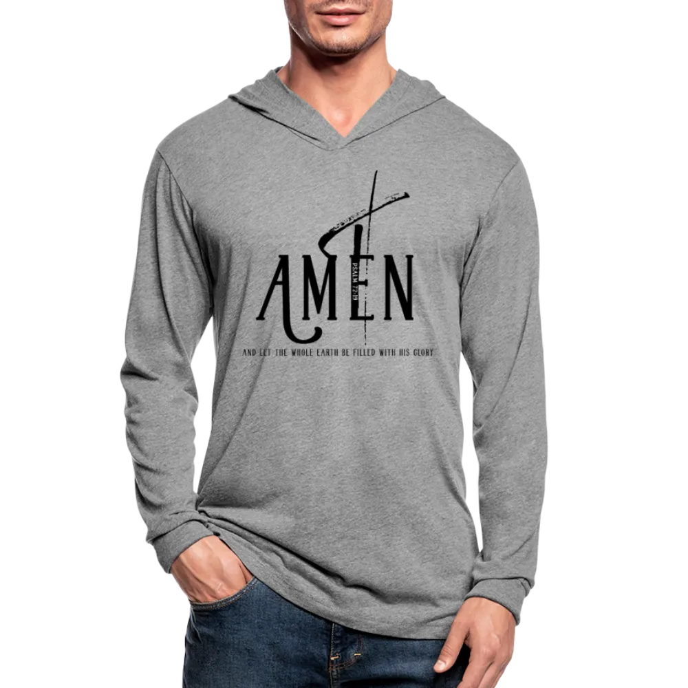 Graphic Hoodie, Amen Inspiration Long Sleeve Tri-Blend Hooded Tee