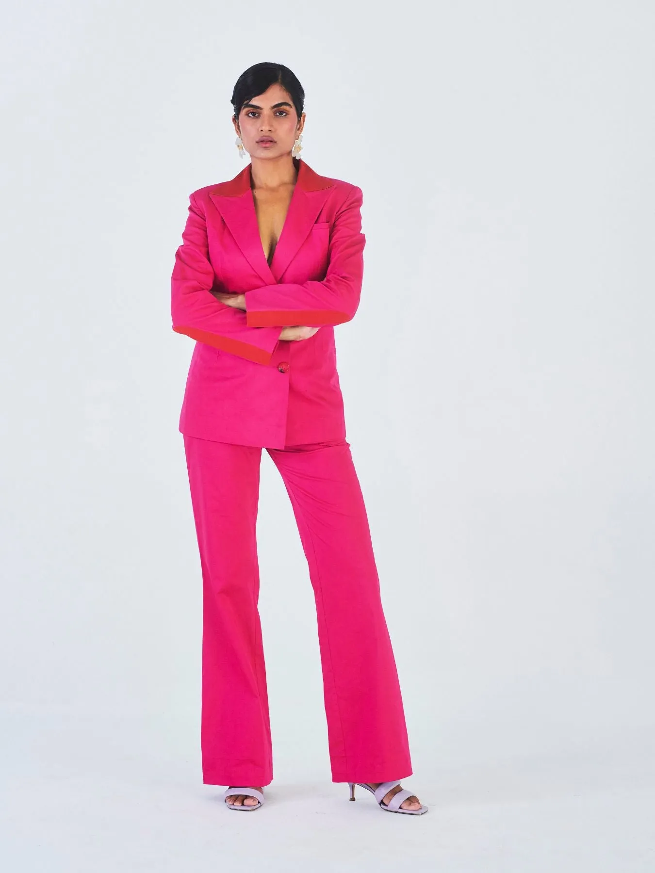 Gulbahar Trouser Suit, Hot Pink