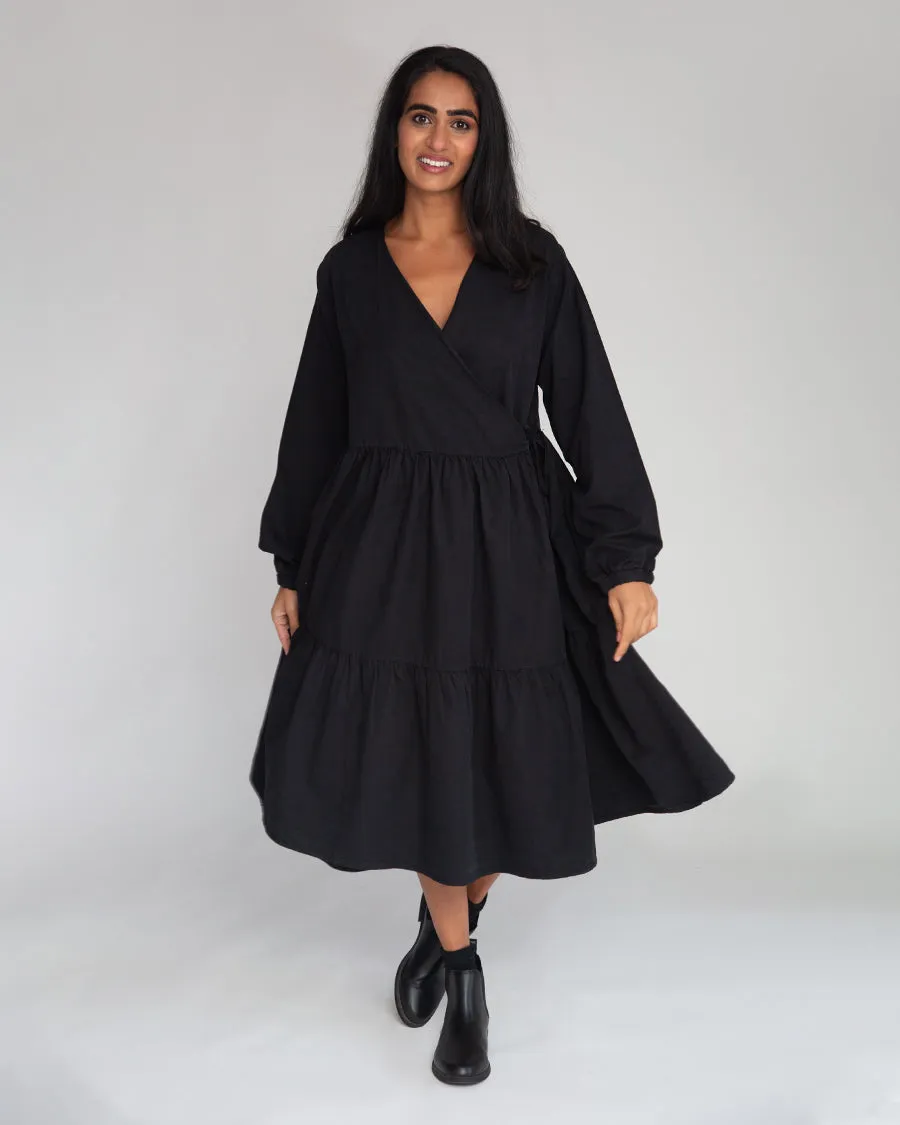 Gwen Organic Cotton and Tencel Dress in Black XS